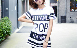 GD权志龙代言HIPANDA女款POP大字母T恤裙