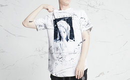 限时促！台湾潮牌OUTERSPACE太空设计大理石纹圣母T恤