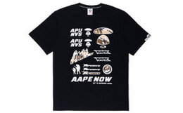 Aape沙漠迷彩猿颜赛车字母印花T恤