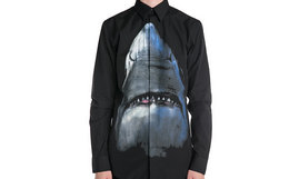 Givenchy纪梵希黑色鲨鱼印花衬衫