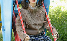 3折！TYAKASHA塔卡沙公园系列粗棒花纹套头女毛衣