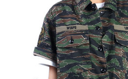 新品！日本潮牌WTAPS BUDS SS02 SHIRT虎纹短袖衬衫