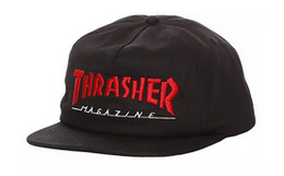 美潮Thrasher Two-Tone 火焰字母刺绣棒球帽 男女同款