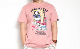 LNBR原创潮牌7周年特别话题嘻哈风说唱熊粉色T恤
