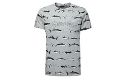 2.4折！意大利Love Moschino灰色鲨鱼印花短袖T恤
