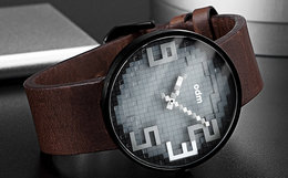 用券优惠6.7折！odm创意概念像素防水石英手表