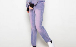 7.5折！瑞典CHEAP MONDAY淡紫色复古水洗做旧牛仔裤
