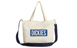 新品5折！美潮Dickies蓝色字母印花大容量帆布购物袋