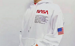 新品！Heron preston x NASA联名国旗字母套头帽衫