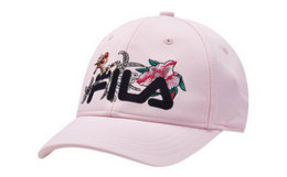 新品！意大利FILA斐乐2018SS花卉刺绣logo贴标弯檐棒球帽