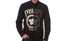 新品！日本EVISU 男士镜像家纹长袖衬衫 1EAGNM7SL266XX 